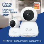 Câmera Inteligente Wi-Fi 360° FULL HD 1080p i2GO – I2GOTH742 Home, Branco na Amazon
