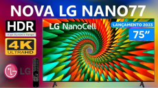 Câmeras e Filmadoras Games Utilidades Domésticas TV e Vídeo TVs Smart TV Smart TV 75” 4K Ultra HD LED LG NanoCell 75NANO77 – Lançamento 2023 Wi-Fi Bluetooth Alexa 3 HDMI 2 USB Smart TV 75” 4K Ultra HD LED LG NanoCell 75NANO77 – Lançamento 2023