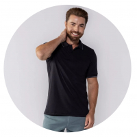Camisa Polo Masculina Com Bolso Marc Alain Preto na Havan