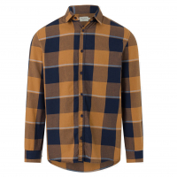 Camisa Regular Em Algodão Com Estampa Xadrez Marrom Claro na Lojas Renner