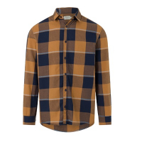 Camisa Regular Em Algodão Com Estampa Xadrez Marrom Claro na Lojas Renner
