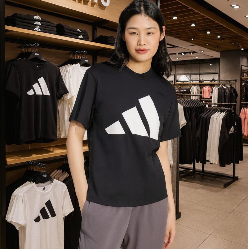 Camiseta Adidas Essentials de Algodão com Logotipo Grande na Adidas