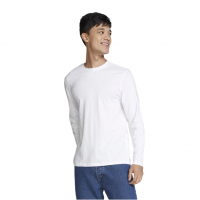 Camiseta Básica Masculina Manga Longa Em Algodão Peruano - Branco na Outlet Espaço Hering