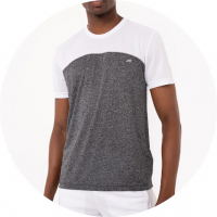 Camiseta Com Recorte Manga Curta Esportiva Ace Cinza Mescla na C&A
