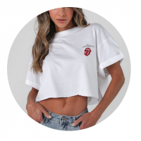 Camiseta Feminina The Rolling Stones Branca Tam P na Riachuelo