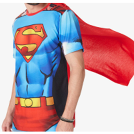 Camiseta Masculina Manga Curta com Capa Superman na Riachuelo