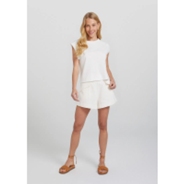 Camiseta Regata Básica Feminina Regular Muscle Tee OFF White - Hering na Outlet Espaço Hering