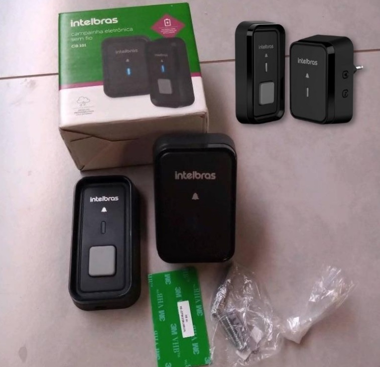 Campainha Sem Fio Com Bateria CIB 101 Preto Intelbras na Amazon