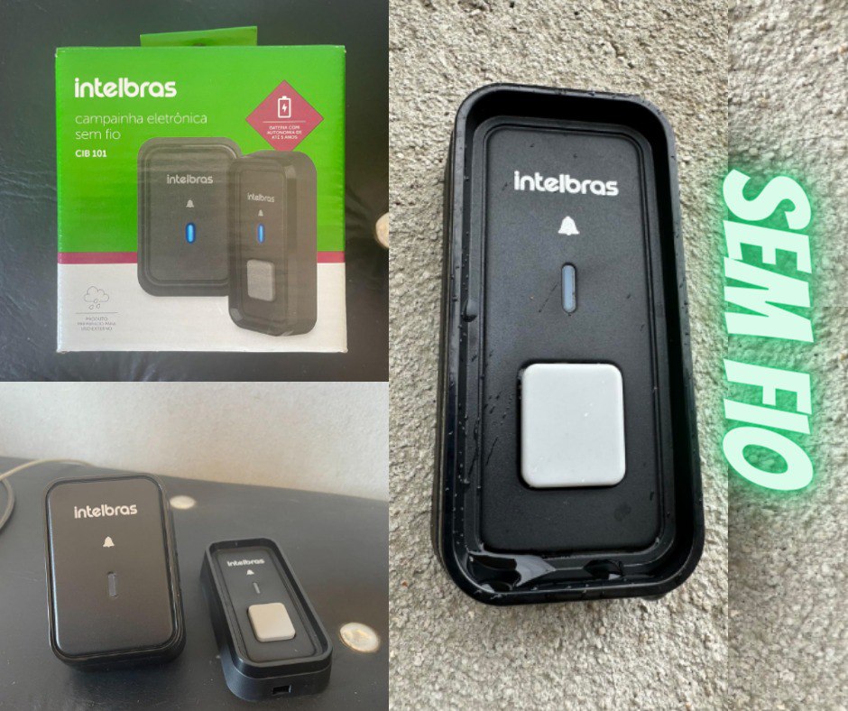 Campainha Sem Fio Com Bateria Intelbras CIB 101 Preto na Amazon