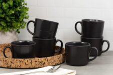 Caneca de linha dupla de 9,5 cm/340 g, conjunto de 6, preto fosco na Amazon