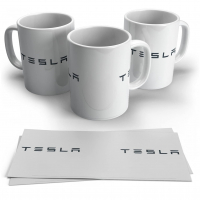 Caneca De Porcelana Tesla Logo Azul na Amazon