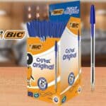 Caneta Bic Azul Cristal Dura Mais – Ponta Esferográfica Média de 1.0mm. Escrita Macia e Cor Intensa na Amazon