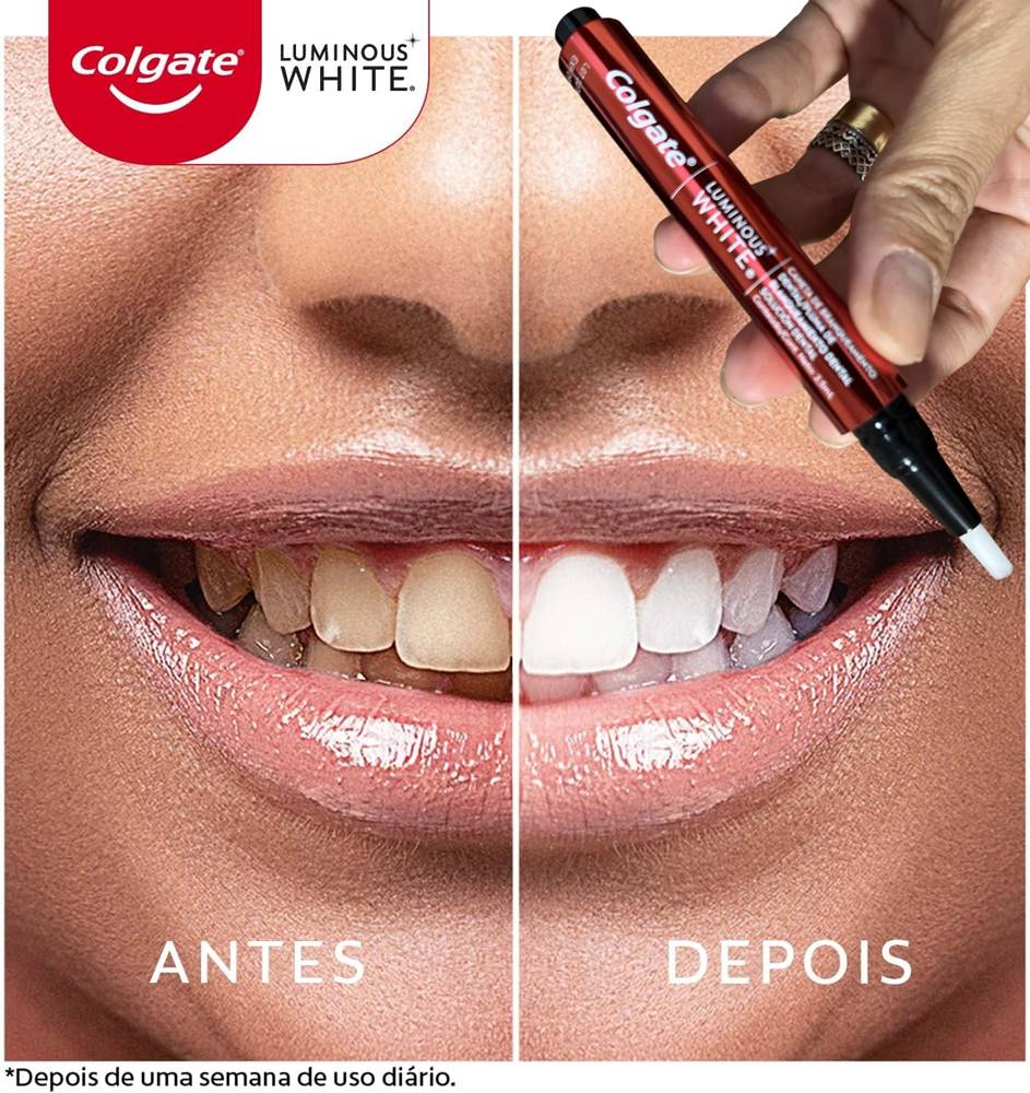 Caneta Clareadora Dental Colgate Luminous White Para Uso Noturno e Fácil de Usar 2,5 ml na Amazon