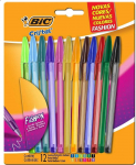 Caneta Esferográfica BIC Cristal Fashion, 12 Cores Vibrantes, Ponta Média de 1.2mm, 970910, Blister 1 Unidade na Amazon