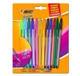 Caneta Esferográfica BIC Cristal Fashion, 12 Cores Vibrantes, Ponta Média de 1.2mm na Amazon