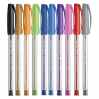 Caneta Esferográfica Colorida, Faber-Castell, Trilux Colors, SM/032ESC10, 10 Cores na Amazon