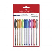 Caneta Esferográfica Colorida, Faber-Castell, Trilux Colors, SM/032ESC10, 10 Cores na Amazon
