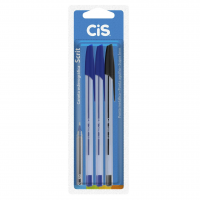Caneta Esferográfica Scrit 1.0mm, CIS, Blister C/3 Unidades (2 Azul, 1 Preta) na Amazon