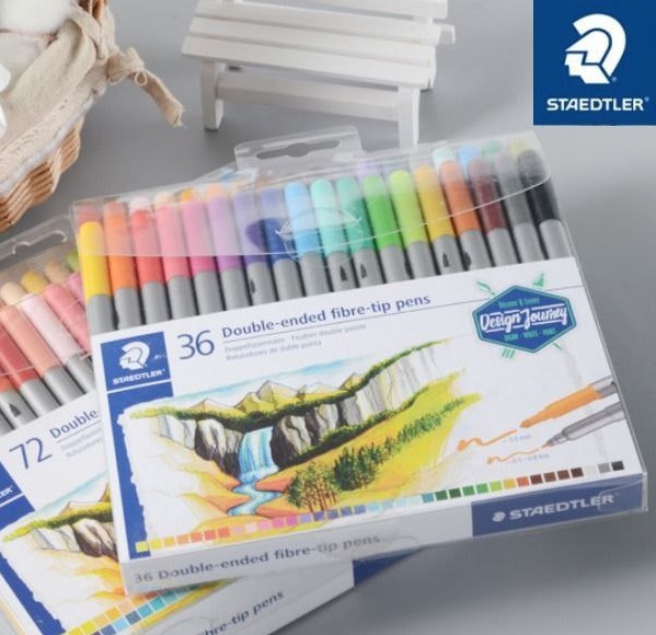 Caneta Hidrocor Ponta Dupla, Staedtler, 3200 TB36, 36 Cores na Amazon