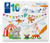 Caneta Hidrocor Triangular, Staedtler, Triplus Color – 10 Cores na Amazon