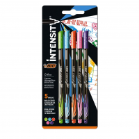 Caneta Hidrográfica BIC Intensity, 5 Cores Vivas, Ponta Ultra Fina De 0.4mm na Amazon