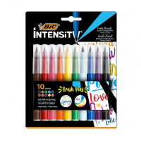 Caneta Hidrográfica BIC Intensity Brush Pens, Ponta Pincel, Traço Fino Ou Grosso, 10 Cores na Amazon
