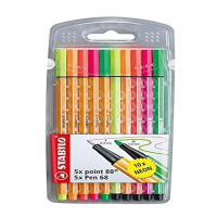 Caneta Hidrográfica, Stabilo, 48.3100, Multicor, Pacote De 10 na Amazon