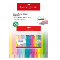 Caneta Marca Texto, Faber-Castell, Grifpen, 15 Cores na Amazon