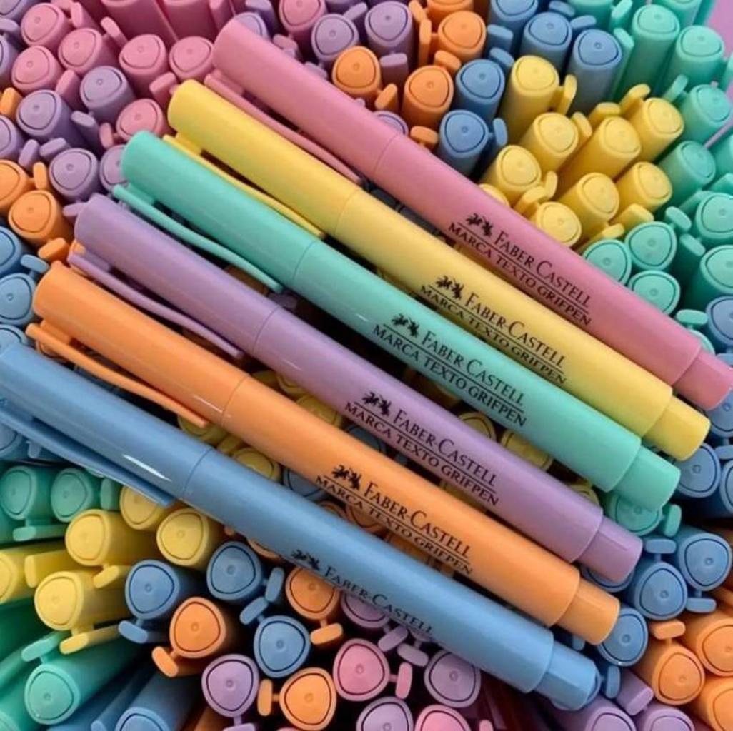 Caneta Marca Texto, Faber-Castell, Grifpen, 6 Cores, Tons Pastel na Amazon