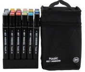 Caneta Marcador Para Colorir, Magic Kids, Art Marker, 24 Cores, Ponta Dupla, Com Bolsa na Amazon
