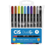 Caneta Pincel dual Tip Aquarelável com 10 cores na Amazon