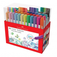 Caneta Ponta Fina, Faber-Castell, Fine Pen Colors, 48 Cores na Amazon