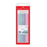 Caneta Ponta Fina, Faber-Castell, Fine Pen, FPB/TPZF, 4 Cores, Tons Pastel na Amazon