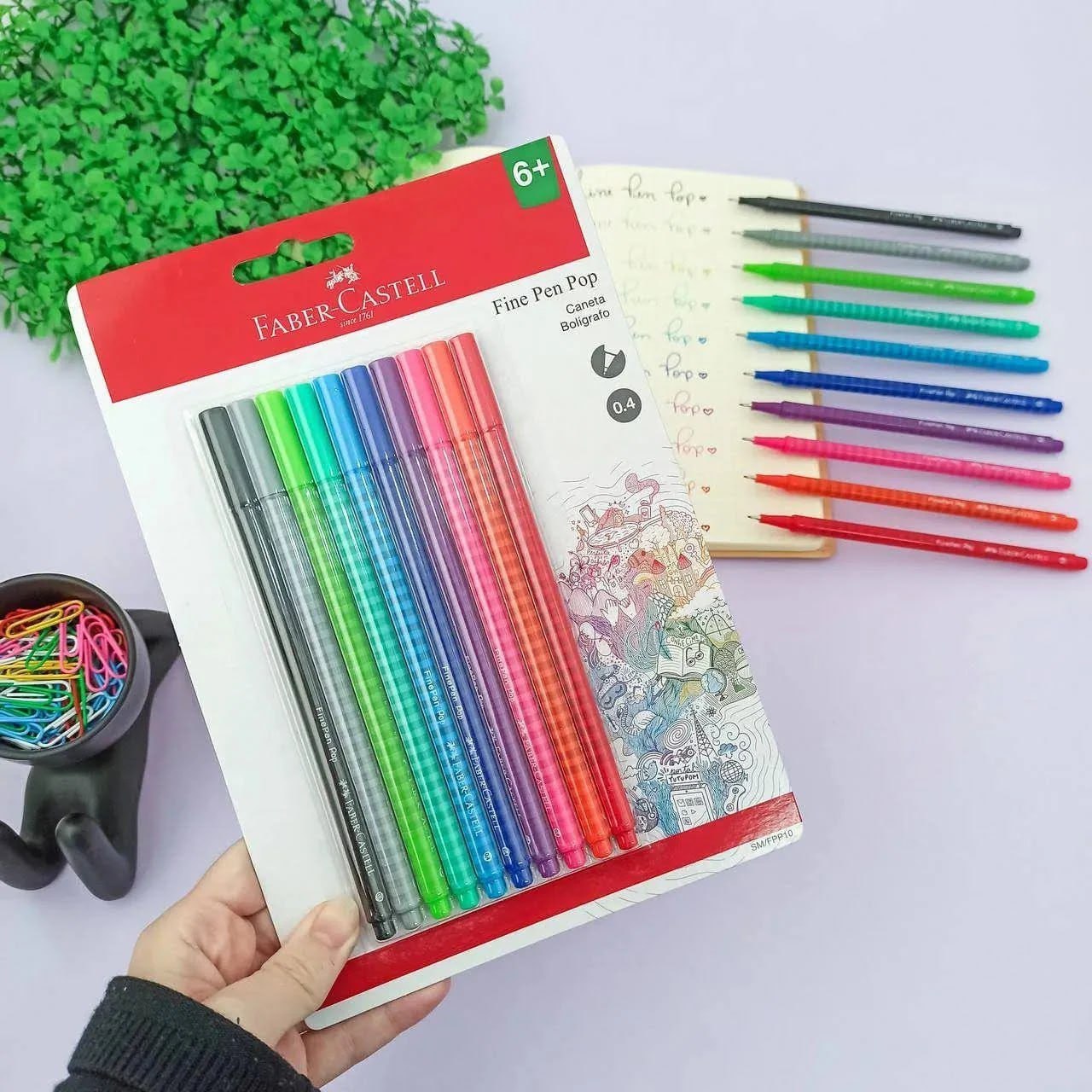 Caneta Ponta Fina, Fine Pen PoP, Faber-Castell,SM/FPP10, cartela com 10 unidades na Amazon