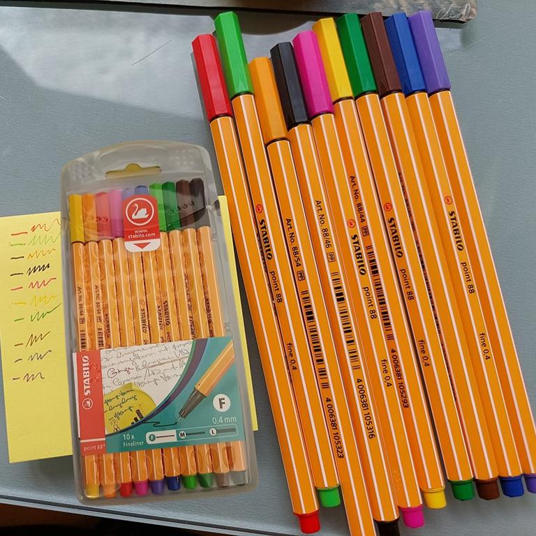 Caneta Ponta Fina – STABILO point 88 – Estojo com 10 unidades – Em 10 cores na Amazon
