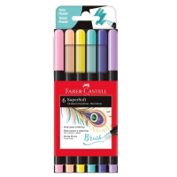Caneta Ponta Pincel, Faber-Castell, Supersoft Brush, 6 Cores Pastel na Amazon