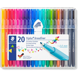 Caneta Triangular 0.8mm Broadliner Triplus 338 SB20 20 Cores -  Staedtler na Amazon