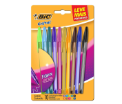 Canetas Coloridas Bic Cristal Fashion 10 Cores Vibrantes na Amazon