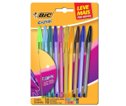 Canetas Coloridas Bic Cristal Fashion 10 Cores Vibrantes na Amazon