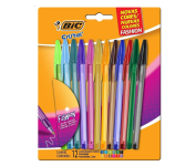 Canetas Coloridas Bic Cristal Fashion 12 Cores Vibrantes, Ponta Esferográfica Média de 1.2mm na Amazon