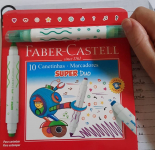 Canetinha Hidrográfica com Carimbo, Faber-Castell, Super Duo, DUO150610, 10 Cores na Amazon