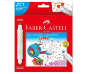 Canetinha Hidrográfica com Carimbo, Faber-Castell, Super Duo, DUO150610, 10 Cores na Amazon