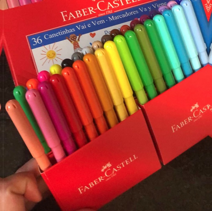 Canetinha Hidrográfica, Faber-Castell, 15.0136VVZF, Vai E Vem, 36 Cores Neon, Cor: Multicor na Amazon