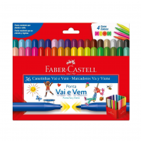 Canetinha Hidrográfica, Faber-Castell, 15.0136VVZF, Vai E Vem, 36 Cores Neon, Cor: Multicor na Amazon