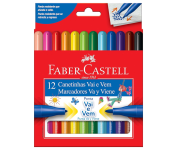 Canetinha Vai e Vem 12 Cores, Faber-Castell, 15.0112VVZF, Multicor na Amazon