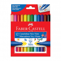Canetinha Vai E Vem 12 Cores, Faber-Castell, 15.0112VVZF, Multicor na Amazon
