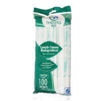 Canudo Biodegradável, Theoto, 5x21 Cm, Embalados Individualmente, 100 Unidades na Amazon
