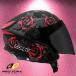 CAPACETE ABERTO NEW LIBERTY 3 FLOWERS VERMELHO FOSCO VIS. FUMÊ TAM.60 na Amazon