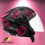 CAPACETE ABERTO PRO TORK NEW LIBERTY 3 FLOWERS FOSCO ROSA – PRETO TAM. 58 na Amazon