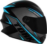 Capacete Moto R8 Pro Tork Fechado 60 Preto/Azul Claro Viseira Fumê na Amazon